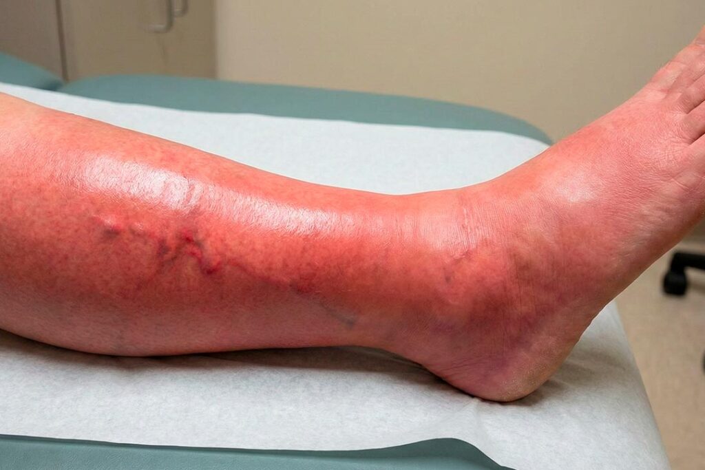 persona con flebitis en la pierna