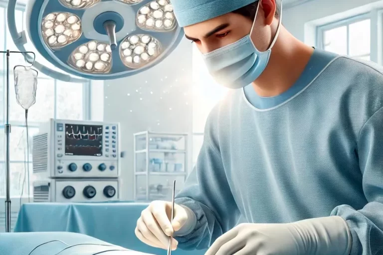 Neurocirujano realizando rizolisis lumbar